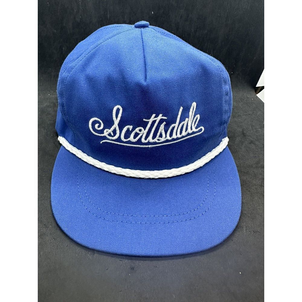 VINTAGE Blue‎ Scottsdale Corded Hat  Cap Strap Back Made in USA OSFA
